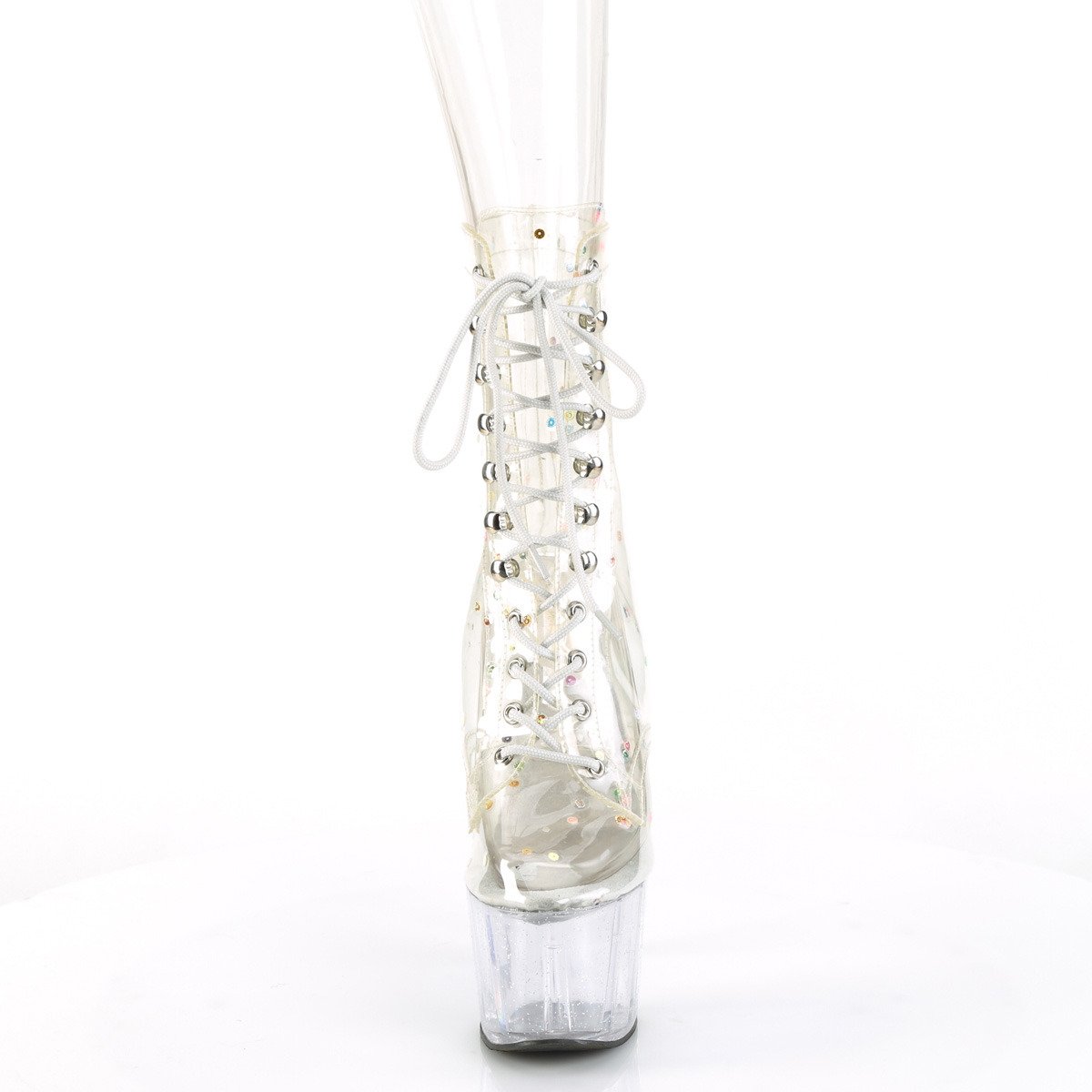 Pleaser Adore-1020C-2 CTPU/C - Clear High-Platform Ankle Boots