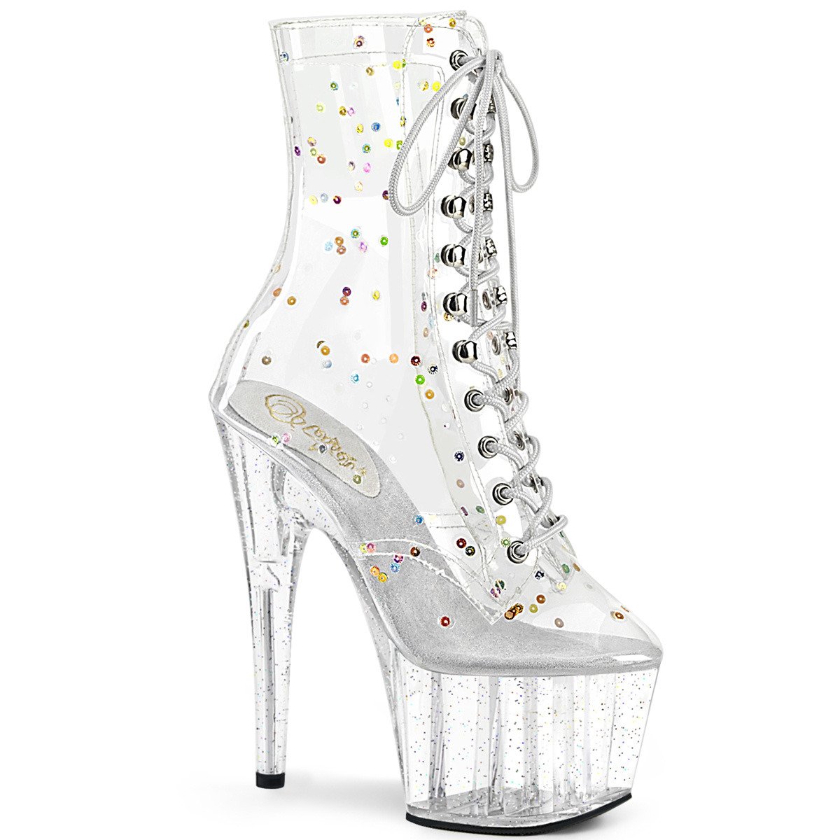 Pleaser Adore-1020C-2 CTPU/C - Clear High-Platform Ankle Boots