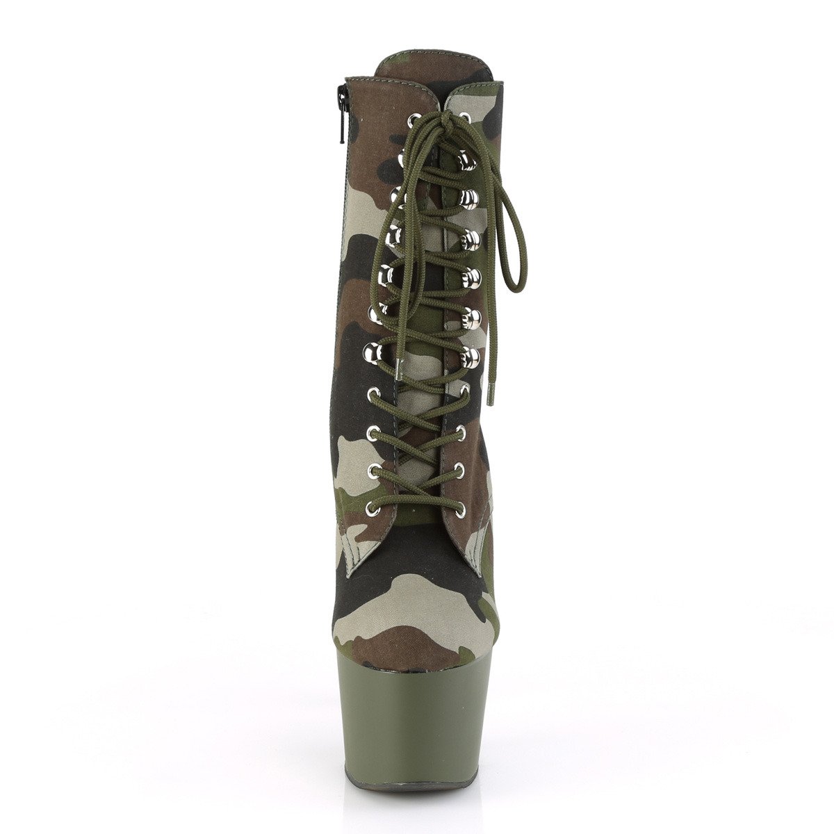 Pleaser Adore-1020CAMO GRN/DOL - Green High-Platform Ankle Boots