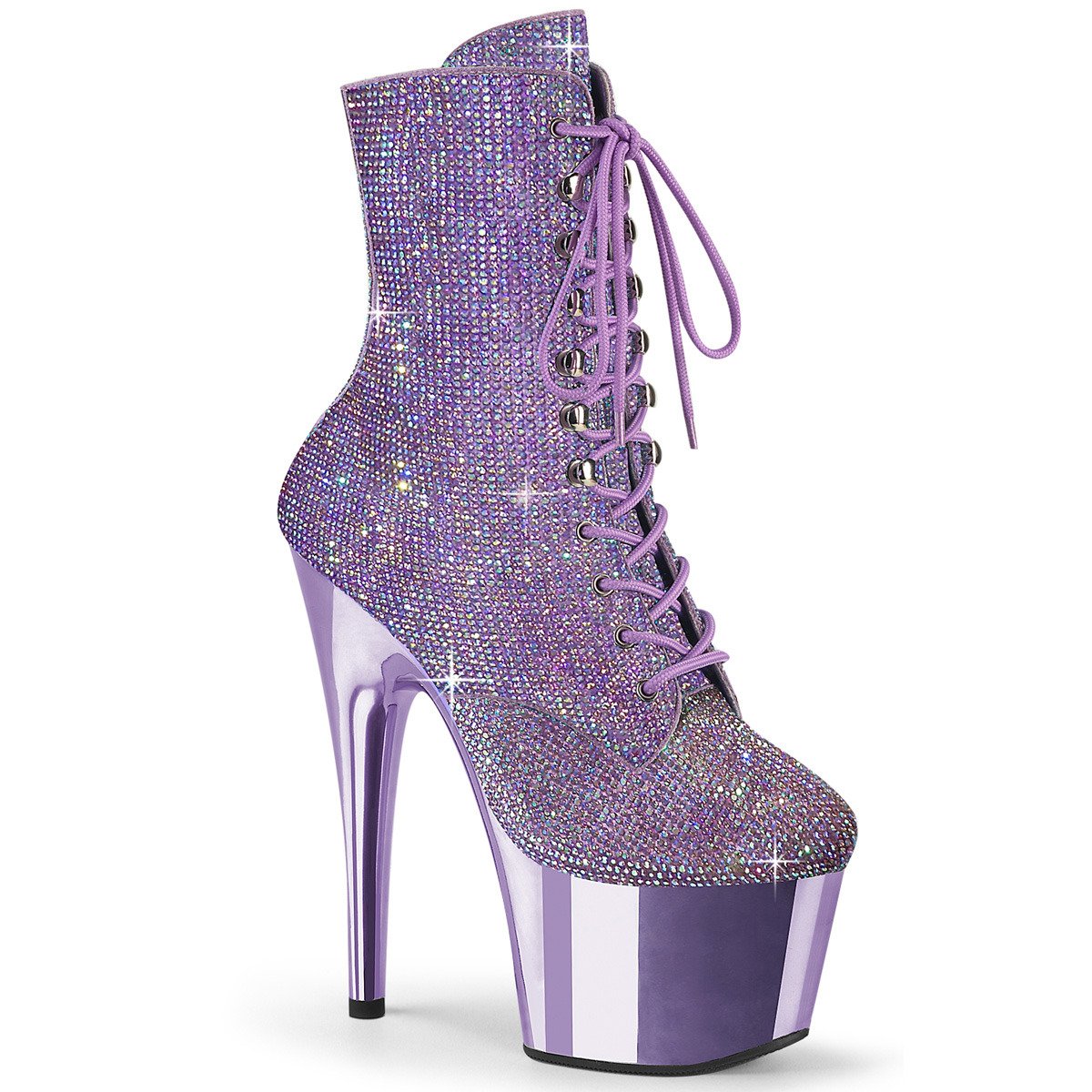 Pleaser Adore-1020CHRS LV/LVCH - Violet High-Platform Ankle Boots