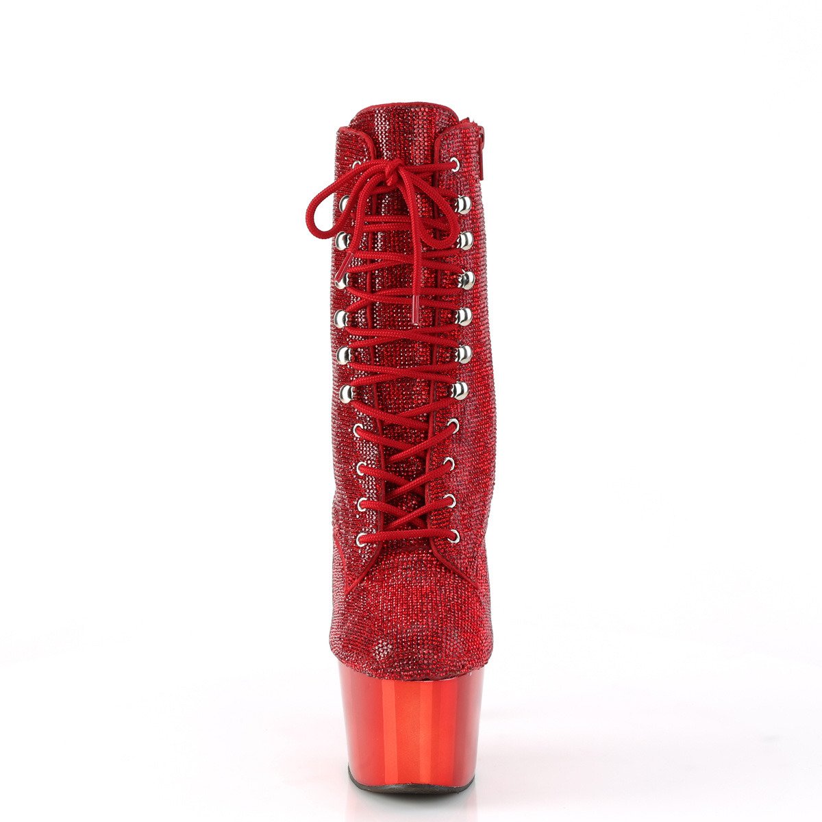Pleaser Adore-1020CHRS R/RCH - Red High-Platform Ankle Boots