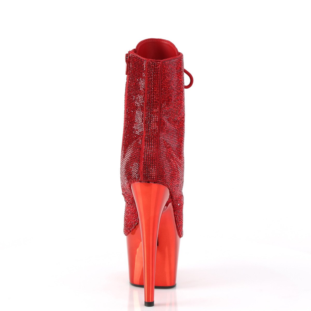 Pleaser Adore-1020CHRS R/RCH - Red High-Platform Ankle Boots