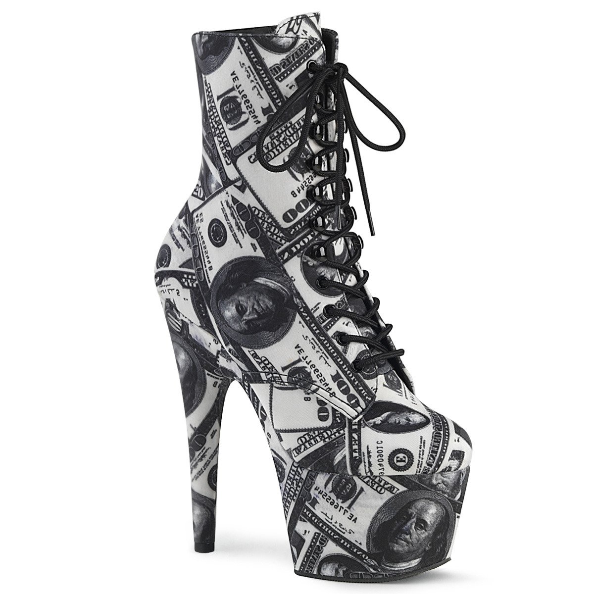 Pleaser Adore-1020DP W-BFA/M - White High-Platform Ankle Boots