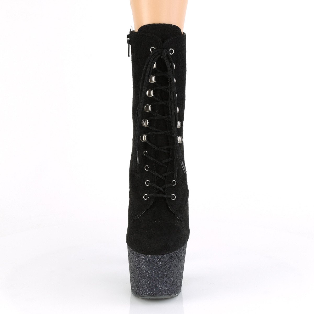 Pleaser Adore-1020FSMG BFS/BG - Black High-Platform Ankle Boots
