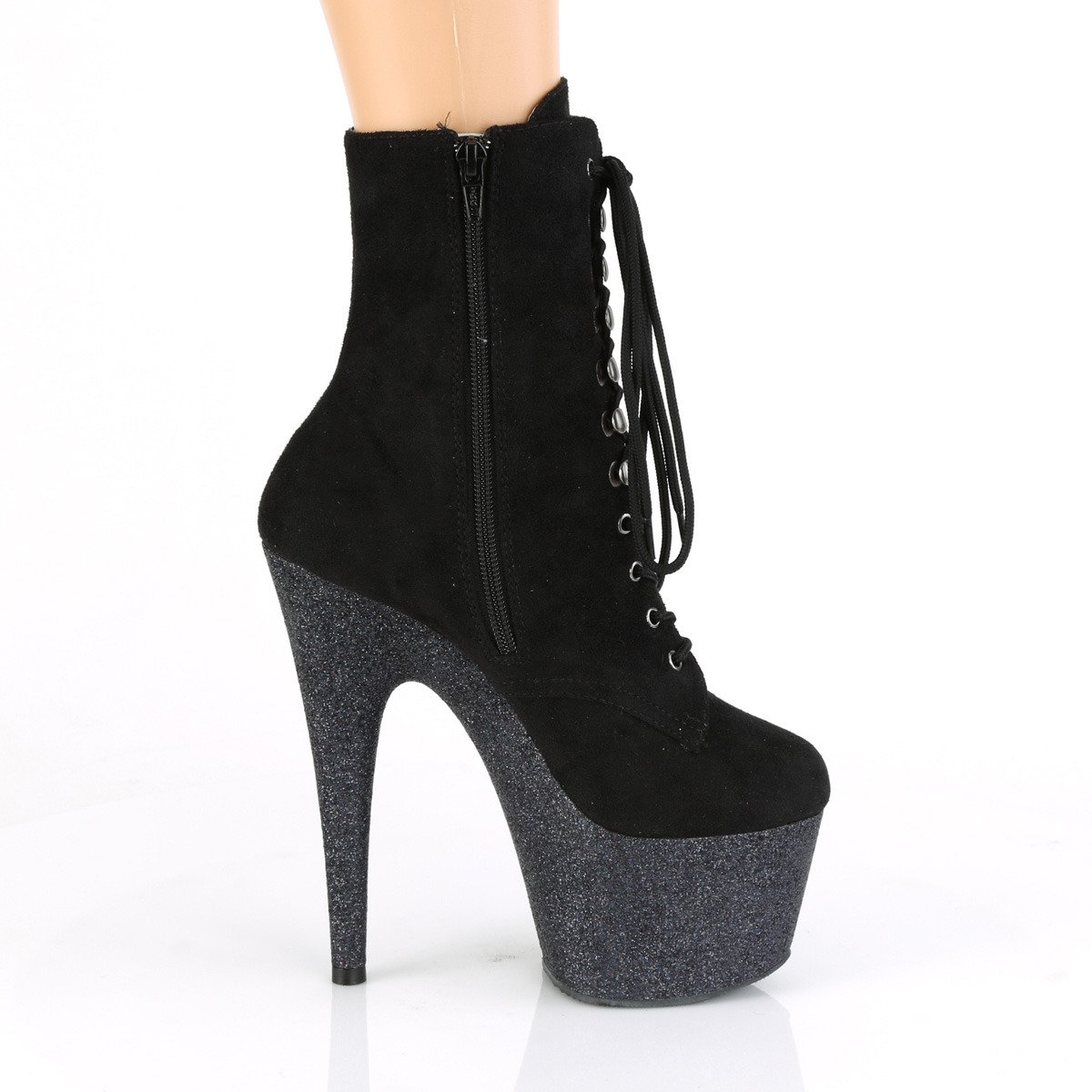 Pleaser Adore-1020FSMG BFS/BG - Black High-Platform Ankle Boots