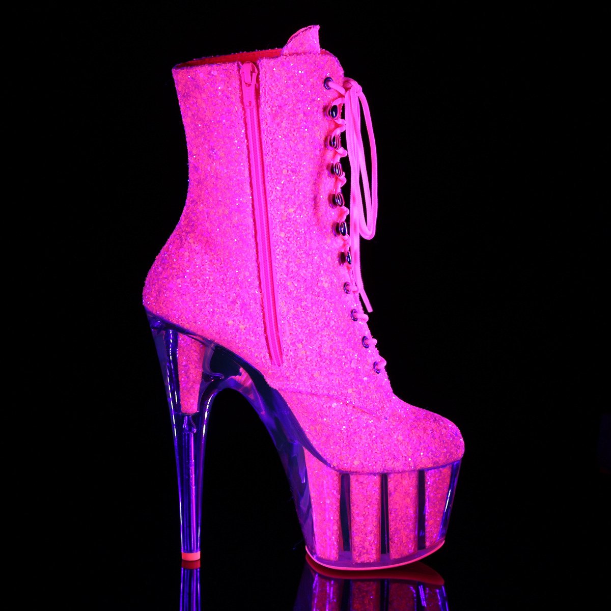Pleaser Adore-1020G NPNK/M - Pink High-Platform Ankle Boots