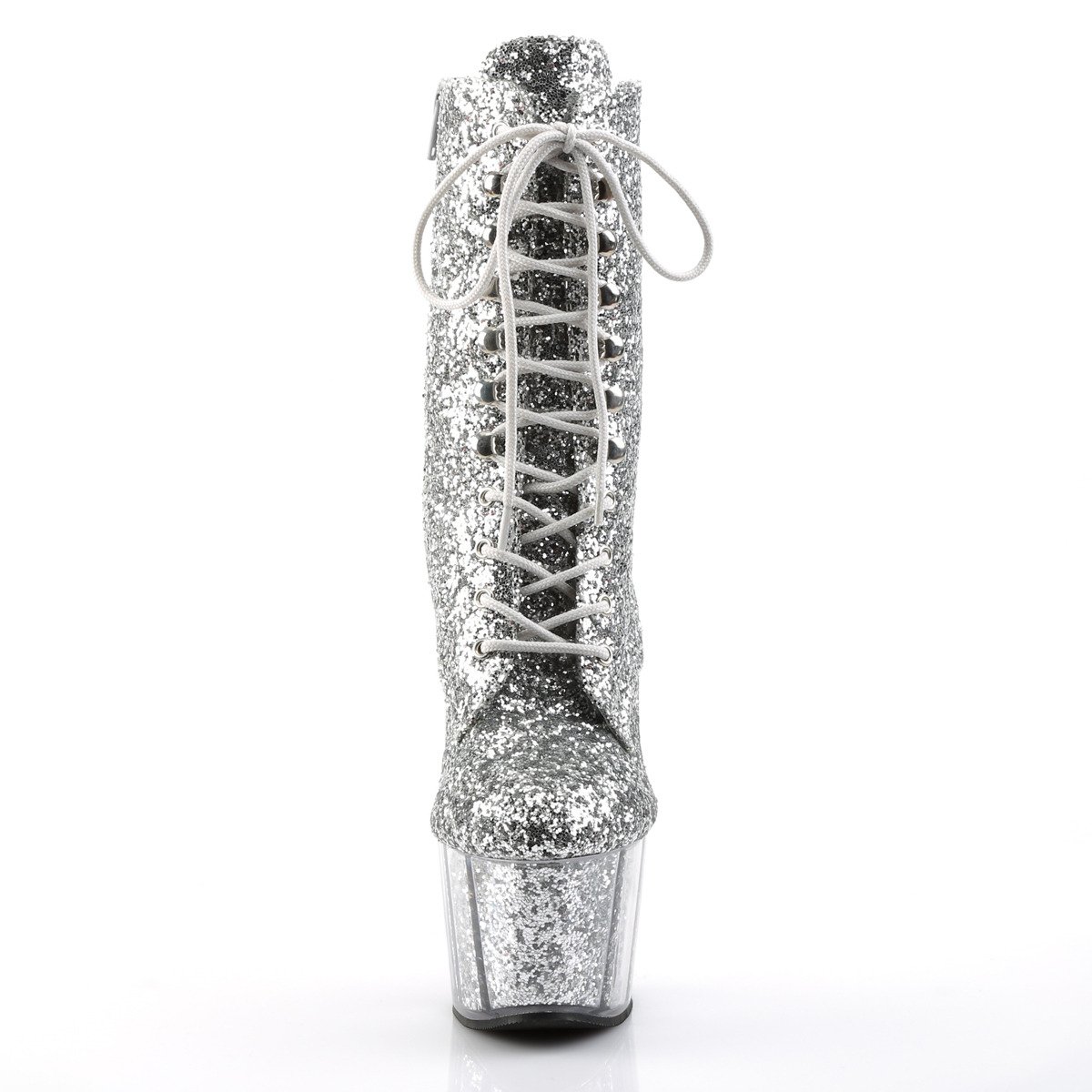 Pleaser Adore-1020G S/M - Silver High-Platform Ankle Boots