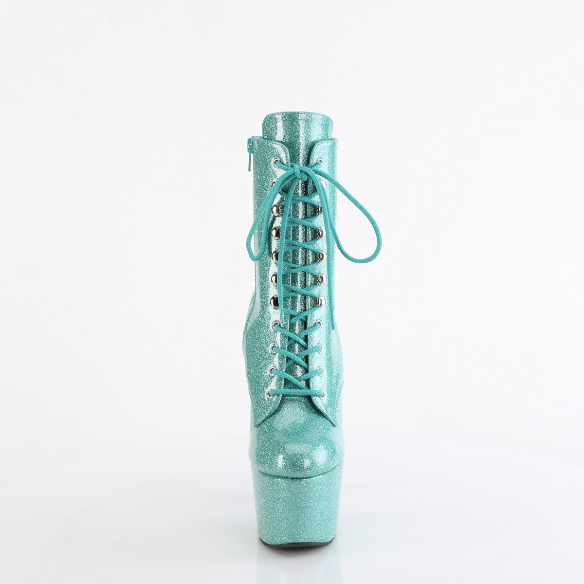 Pleaser Adore-1020GP AQG/M - Shiny Turquoise High-Platform Ankle Boots