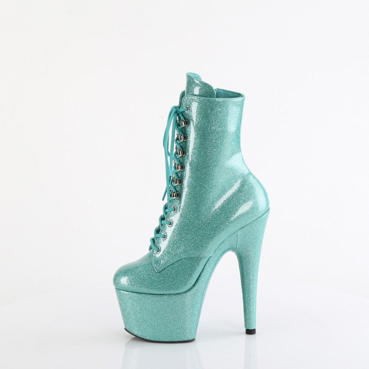 Pleaser Adore-1020GP AQG/M - Shiny Turquoise High-Platform Ankle Boots