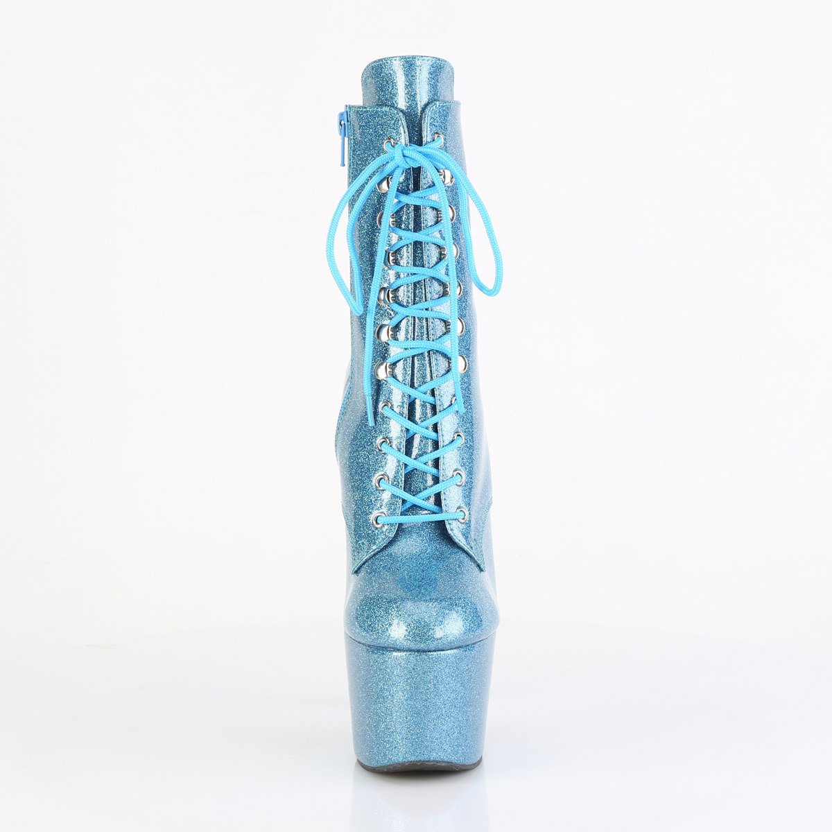 Pleaser Adore-1020GP BBG/M - Shiny Blue High-Platform Ankle Boots