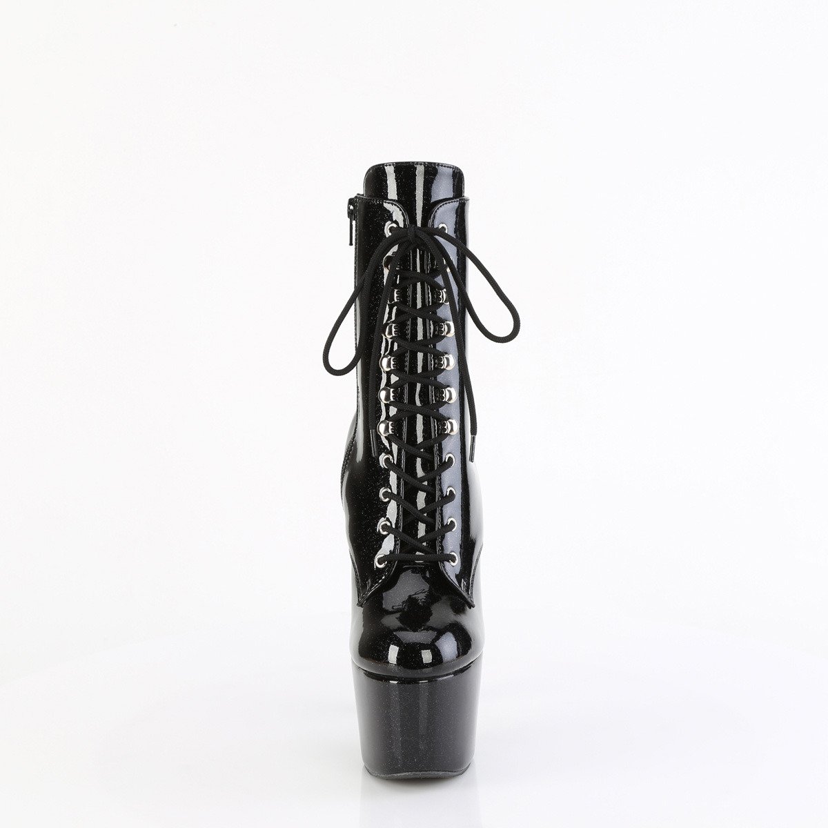 Pleaser Adore-1020GP BG/M - Shiny Black High-Platform Ankle Boots