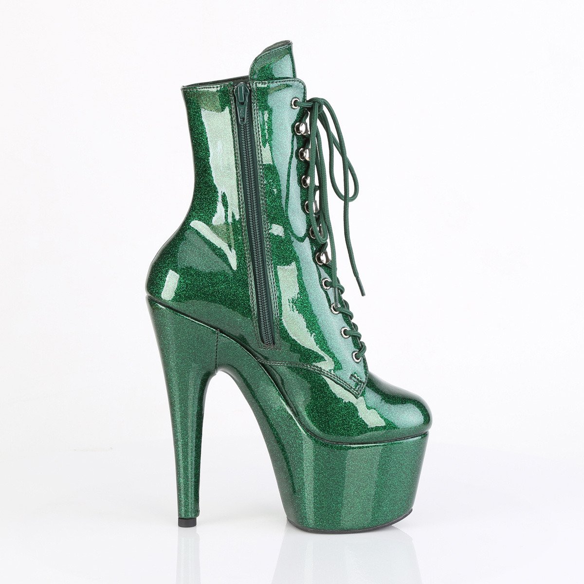 Pleaser Adore-1020GP EMGNG/M - Shiny Green High-Platform Ankle Boots