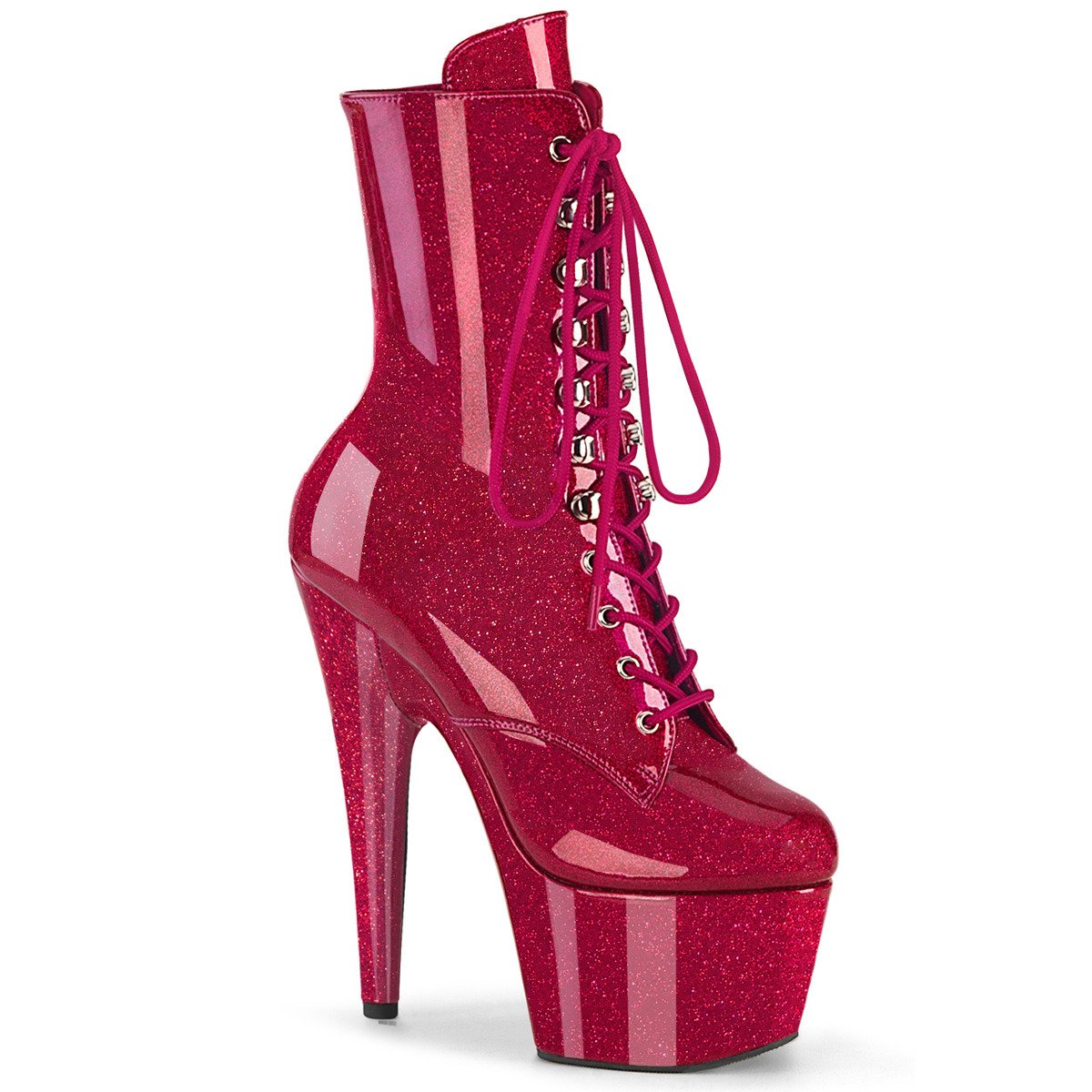 Pleaser Adore-1020GP FSG/M - Shiny Violet High-Platform Ankle Boots