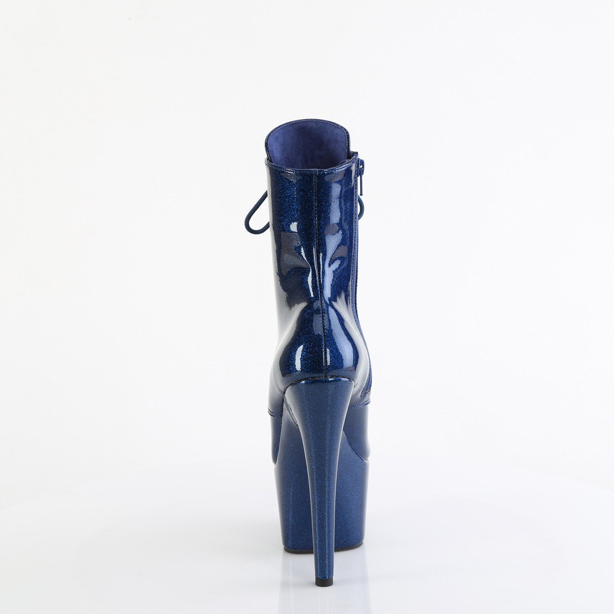 Pleaser Adore-1020GP NBG/M - Shiny Blue High-Platform Ankle Boots