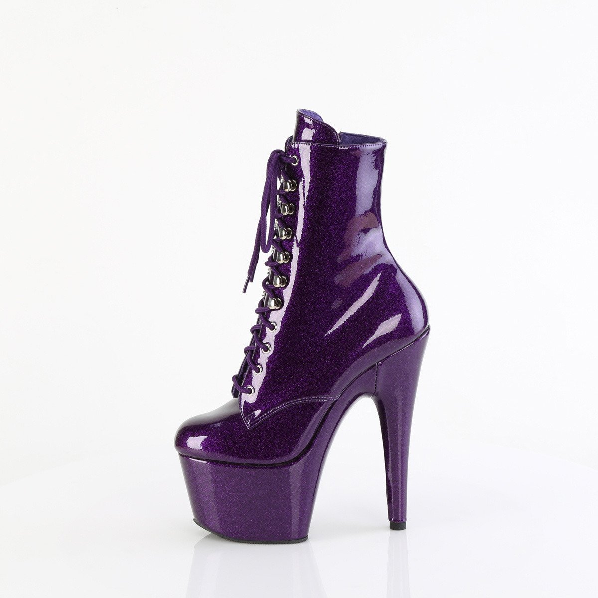 Pleaser Adore-1020GP PPG/M - Shiny Violet High-Platform Ankle Boots