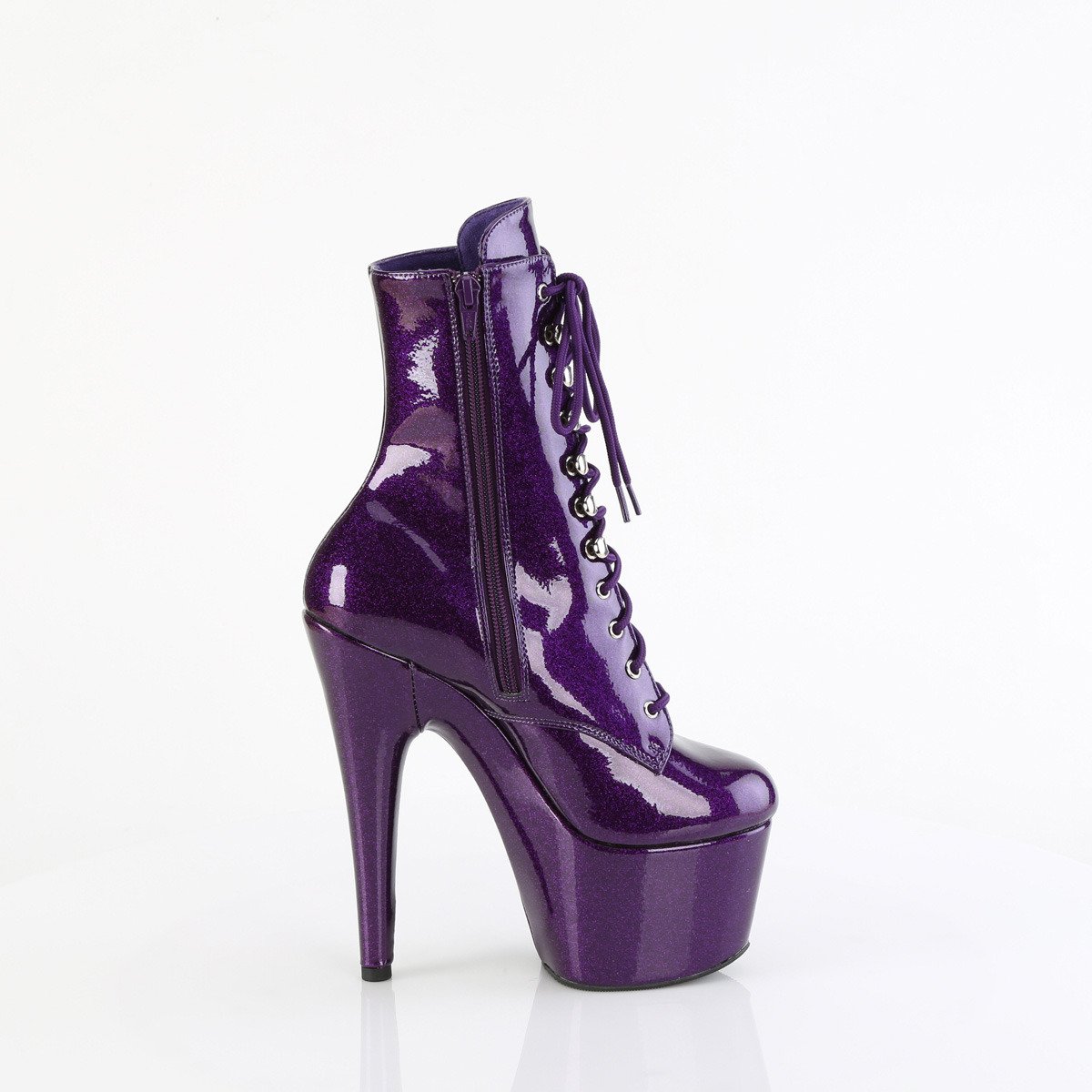 Pleaser Adore-1020GP PPG/M - Shiny Violet High-Platform Ankle Boots