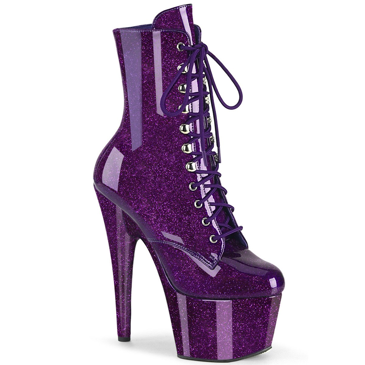 Pleaser Adore-1020GP PPG/M - Shiny Violet High-Platform Ankle Boots