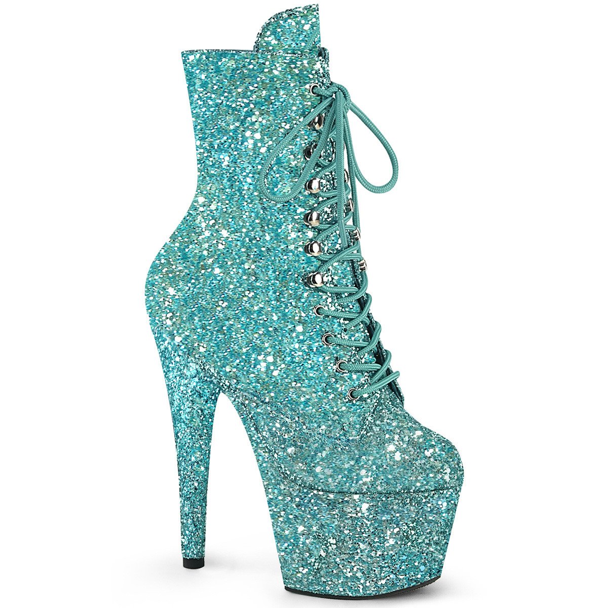 Pleaser Adore-1020GWR TURG/M - Turquoise High-Platform Ankle Boots