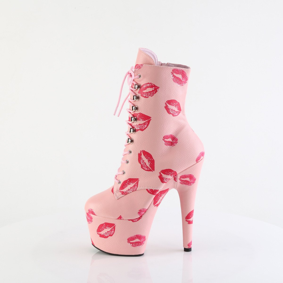 Pleaser Adore-1020KISSES BPPU/M - Pink High-Platform Ankle Boots