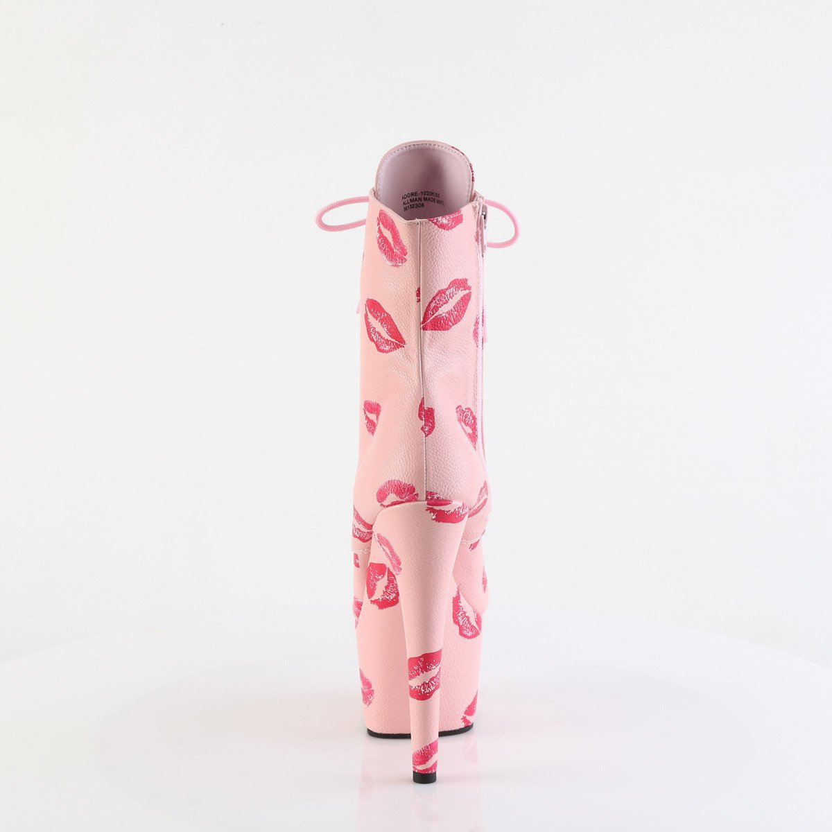 Pleaser Adore-1020KISSES BPPU/M - Pink High-Platform Ankle Boots