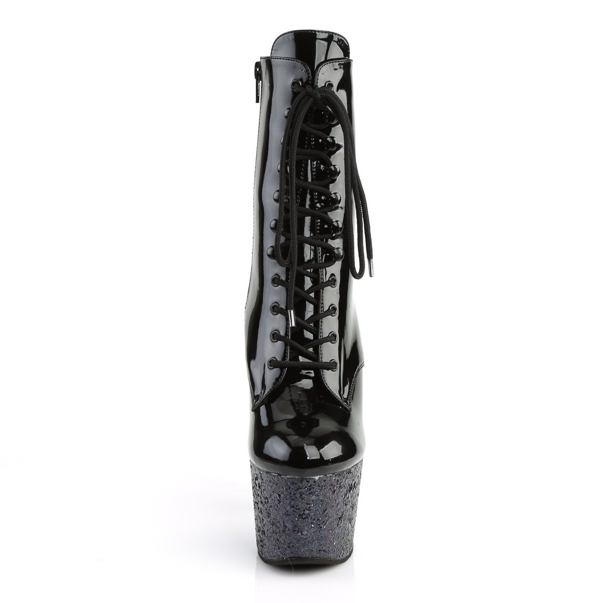 Pleaser Adore-1020LG B/M - Shiny Black High-Platform Ankle Boots
