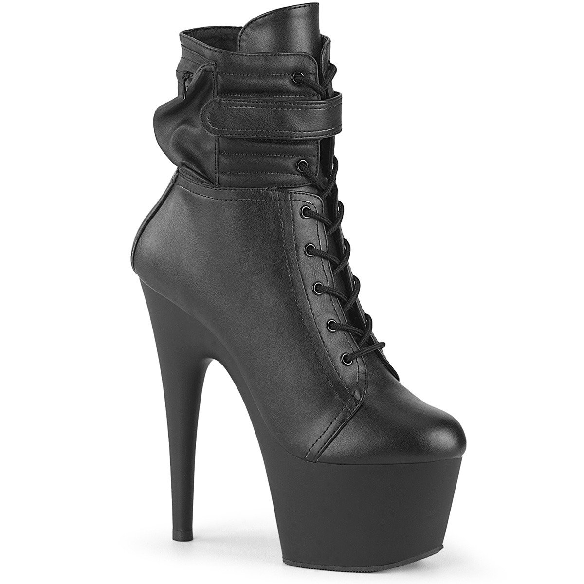 Pleaser Adore-1020POUCH BPU/M - Black High-Platform Ankle Boots
