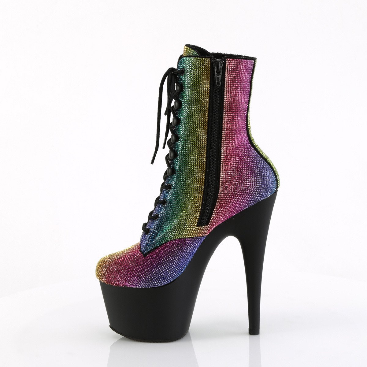 Pleaser Adore-1020RS RBOWRS/B - Multicolour High-Platform Ankle Boots
