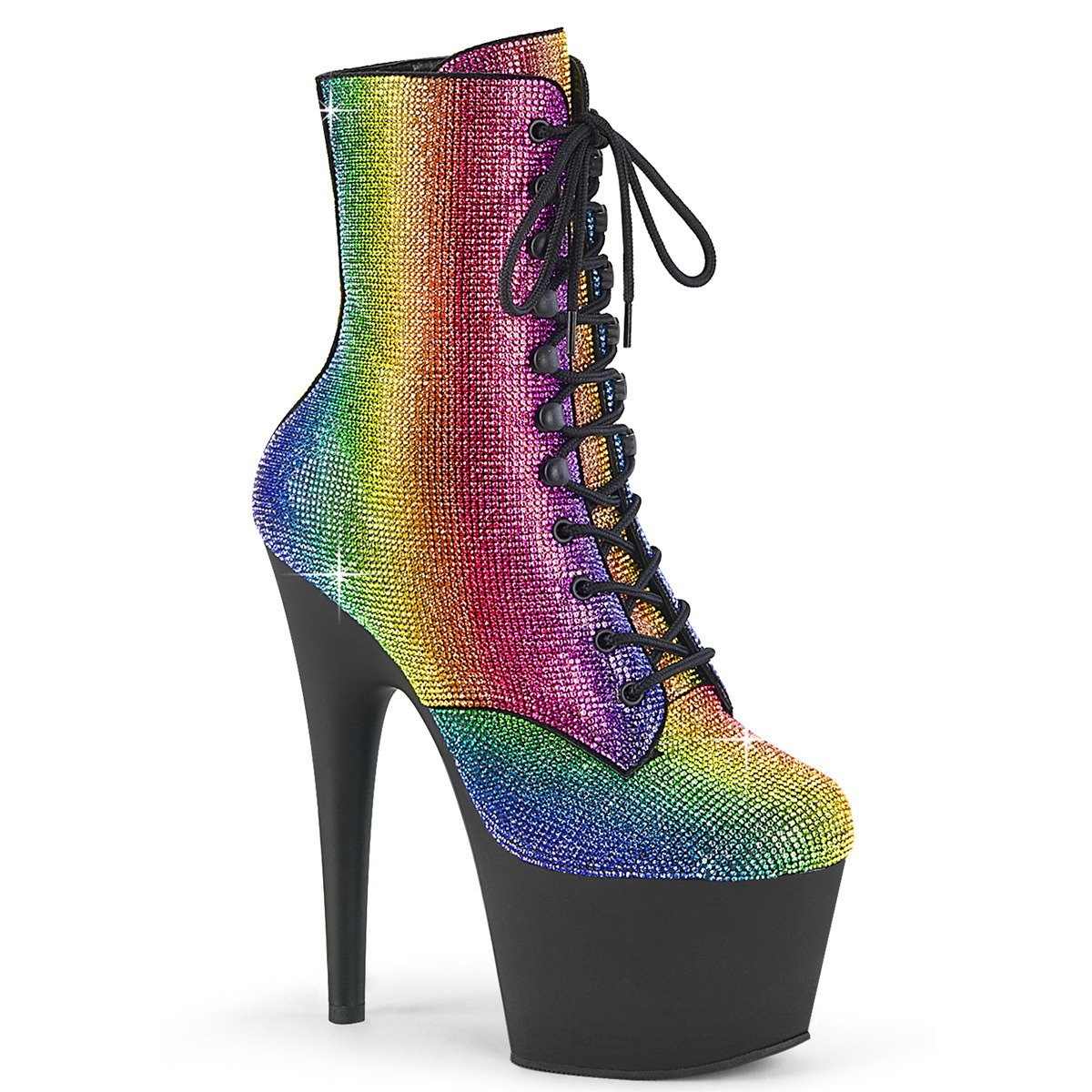 Pleaser Adore-1020RS RBOWRS/B - Multicolour High-Platform Ankle Boots