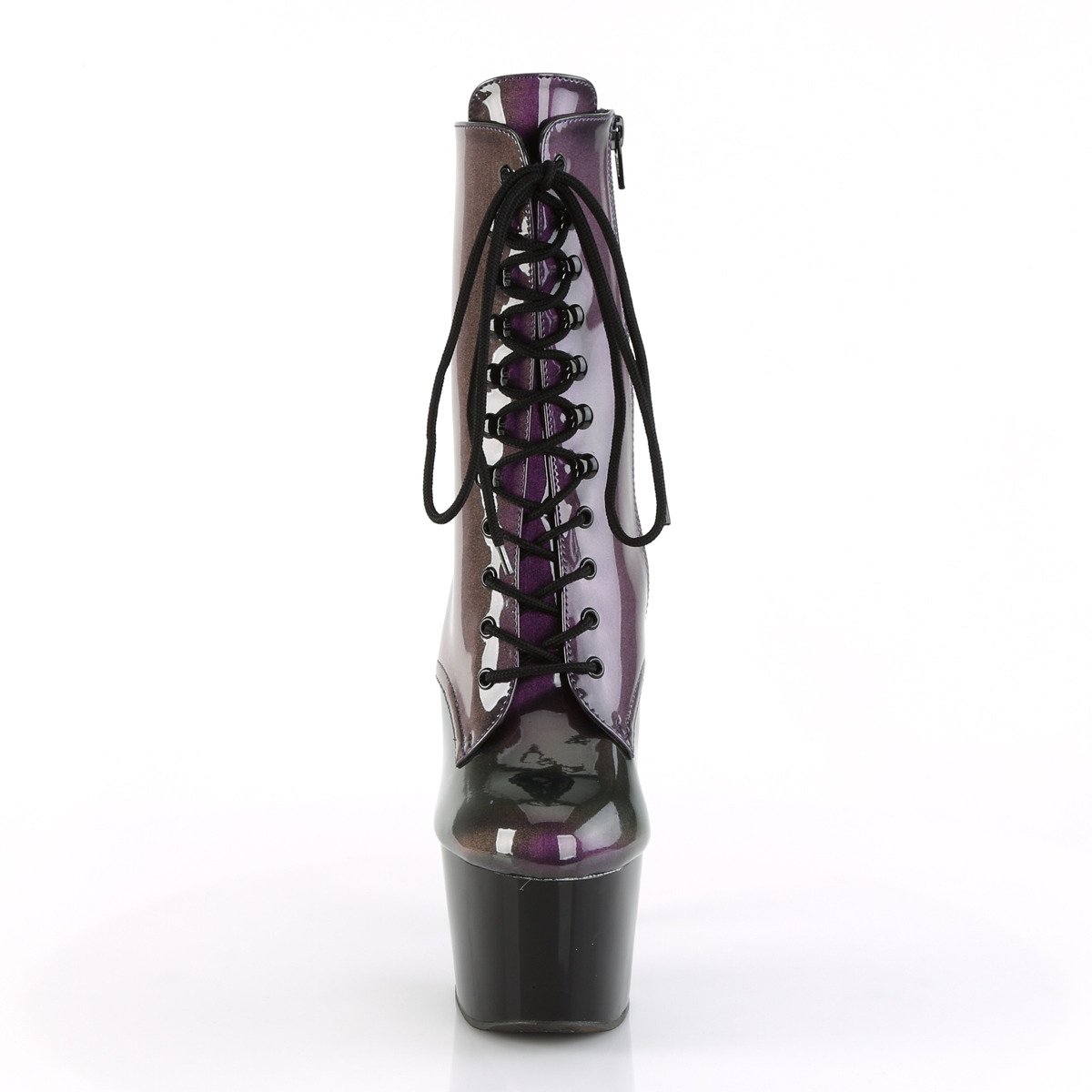 Pleaser Adore-1020SHG PP-OL/B - Shiny Violet High-Platform Ankle Boots