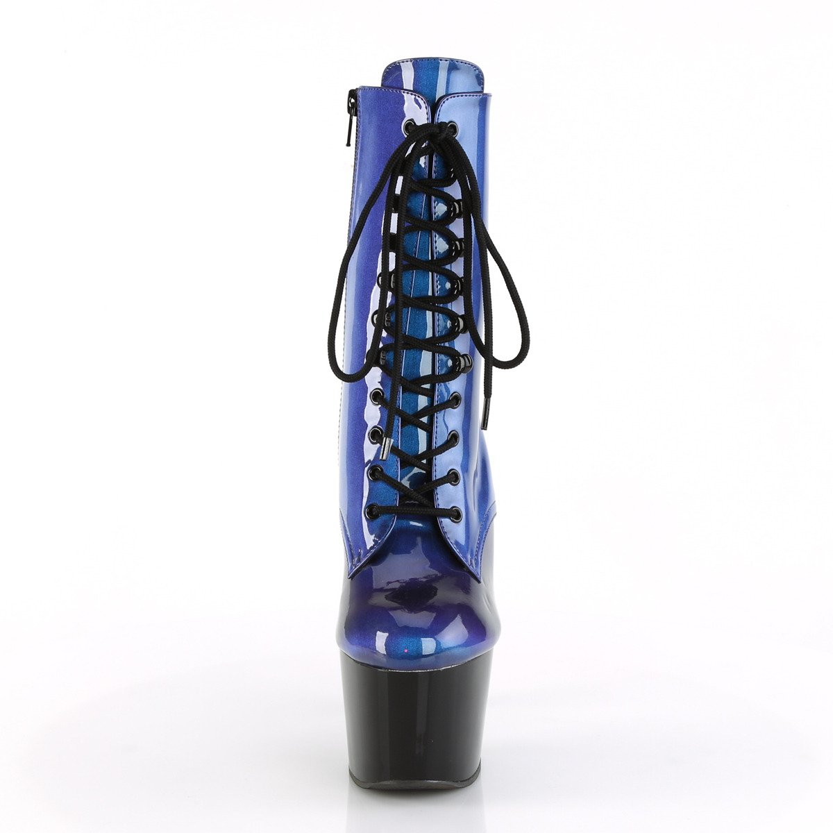 Pleaser Adore-1020SHG BLU-PP/B - Shiny Blue High-Platform Ankle Boots