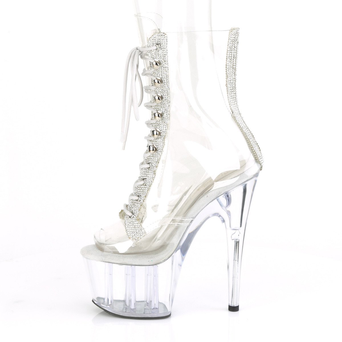Pleaser Adore-1021C-2 C-RS/C - Clear High-Platform Peep Toe Boots