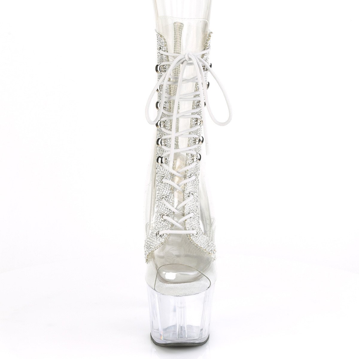 Pleaser Adore-1021C-2 C-RS/C - Clear High-Platform Peep Toe Boots