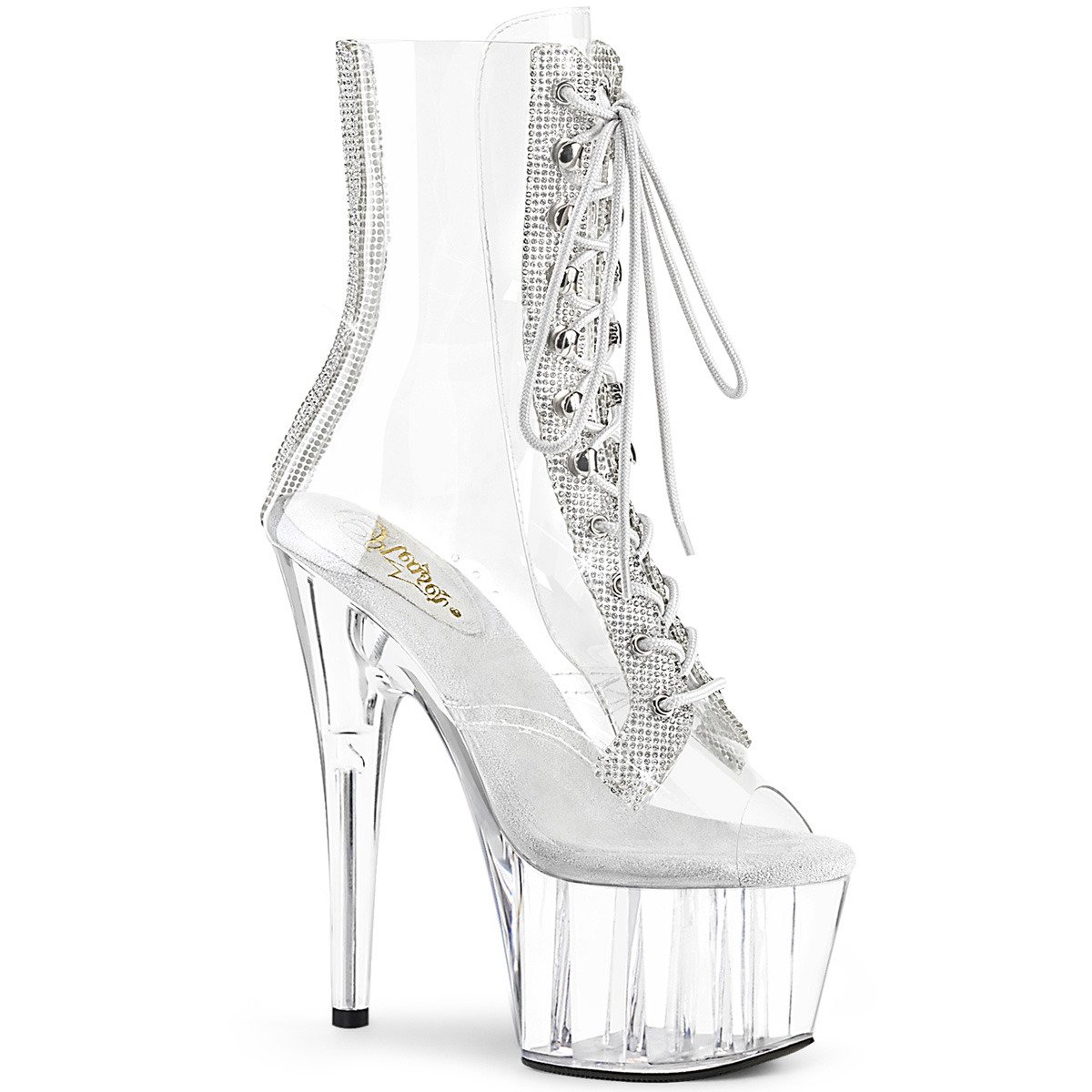 Pleaser Adore-1021C-2 C-RS/C - Clear High-Platform Peep Toe Boots