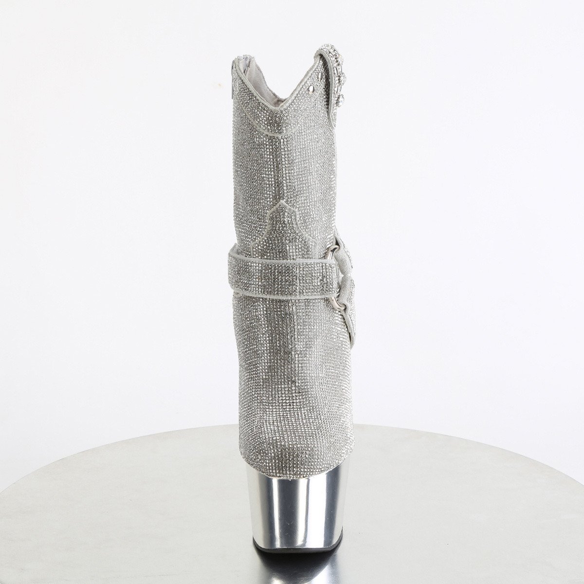 Pleaser Adore-1029CHRS S/SCH - Silver High-Platform Ankle Boots