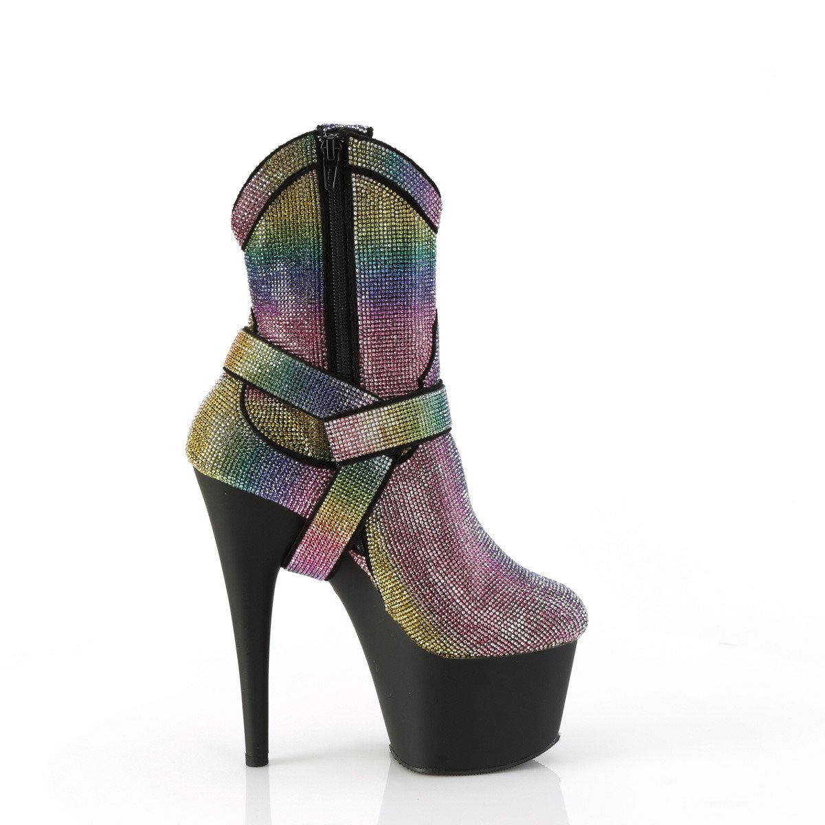 Pleaser Adore-1029RS MCRS/B - Multicolour High-Platform Ankle Boots