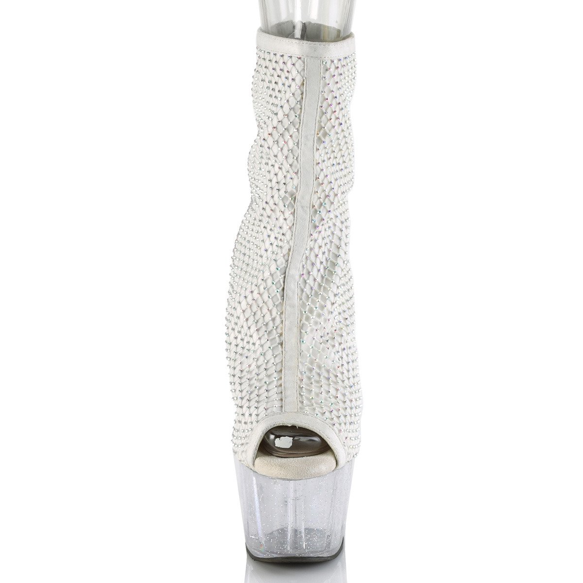 Pleaser Adore-1031GM WFA-RS/C - White High-Platform Peep Toe Boots