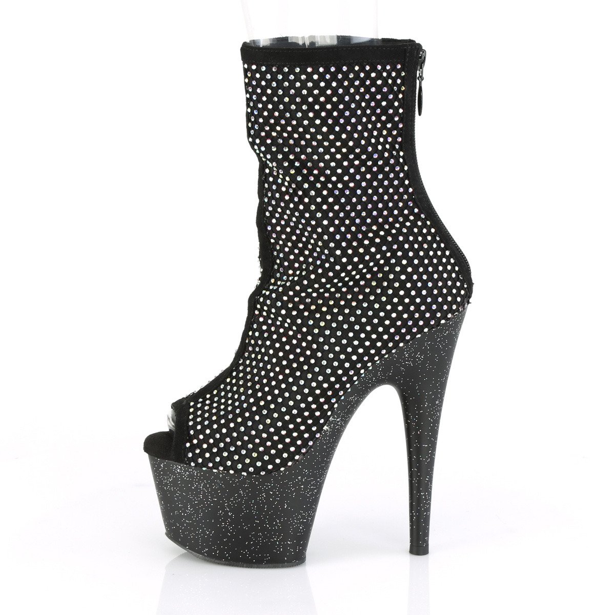 Pleaser Adore-1031GM BFA-RS/M - Black High-Platform Peep Toe Boots