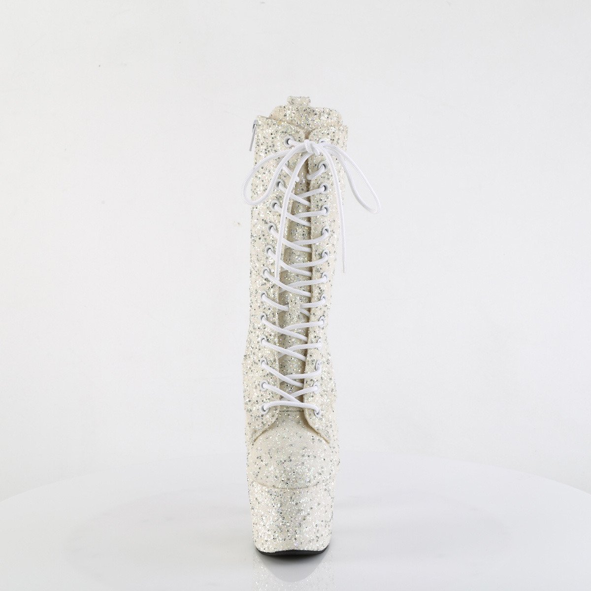 Pleaser Adore-1040GR IVMCG/M - White High-Platform Ankle Boots