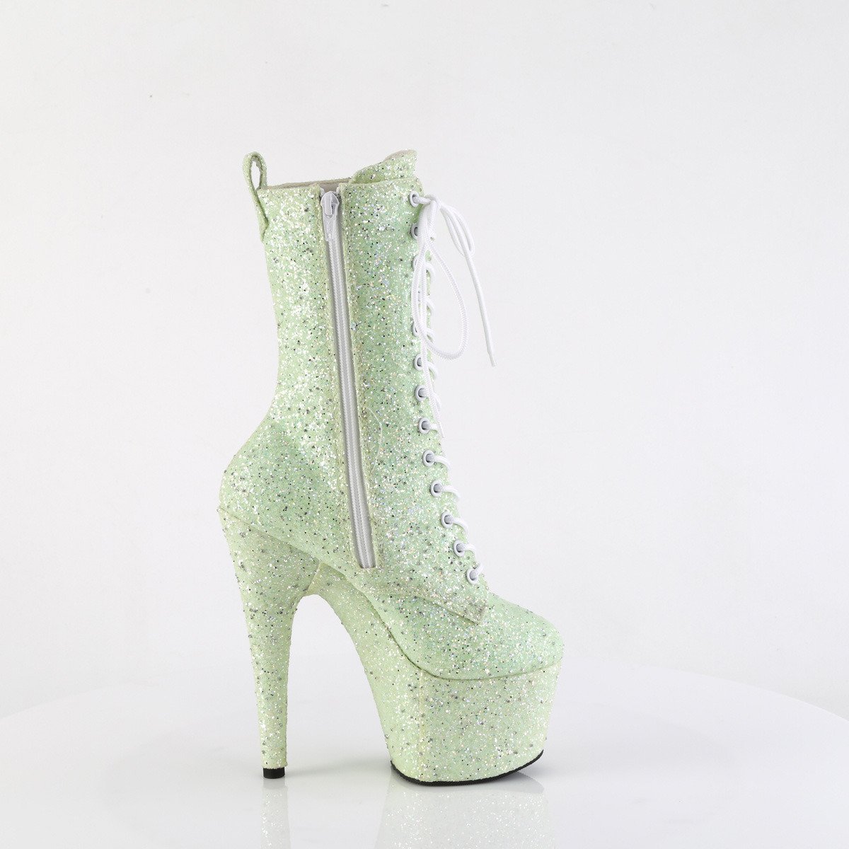 Pleaser Adore-1040GR MTMCG/M - Green High-Platform Ankle Boots
