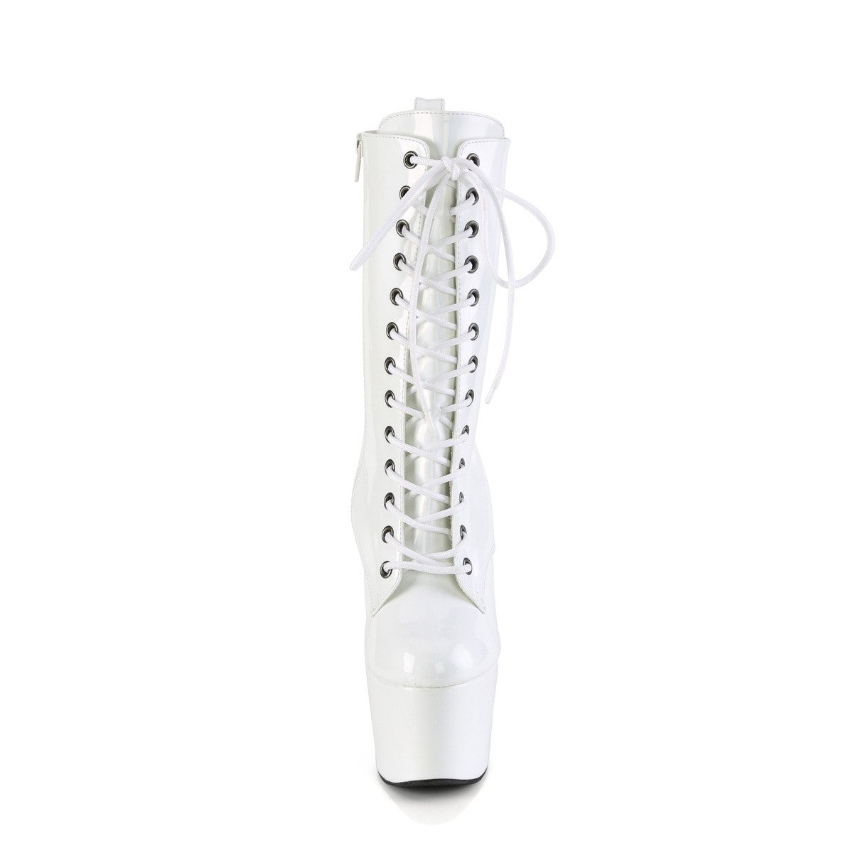 Pleaser Adore-1040WR-HG WHG/M - Shiny White High-Platform Ankle Boots