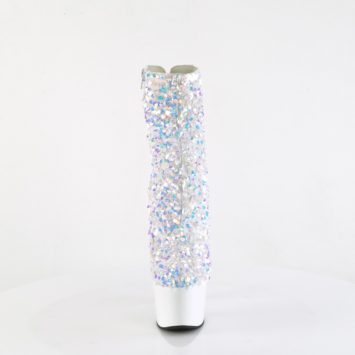 Pleaser Adore-1042SQ WMCSQ/W - White High-Platform Ankle Boots