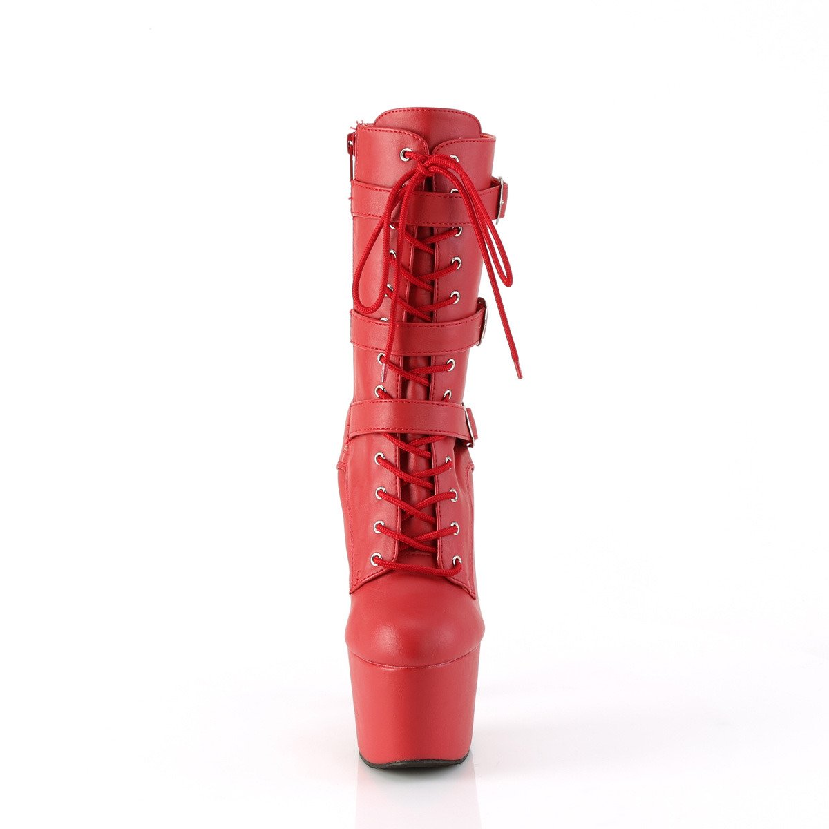 Pleaser Adore-1043 RPU/M - Red High-Platform Ankle Boots