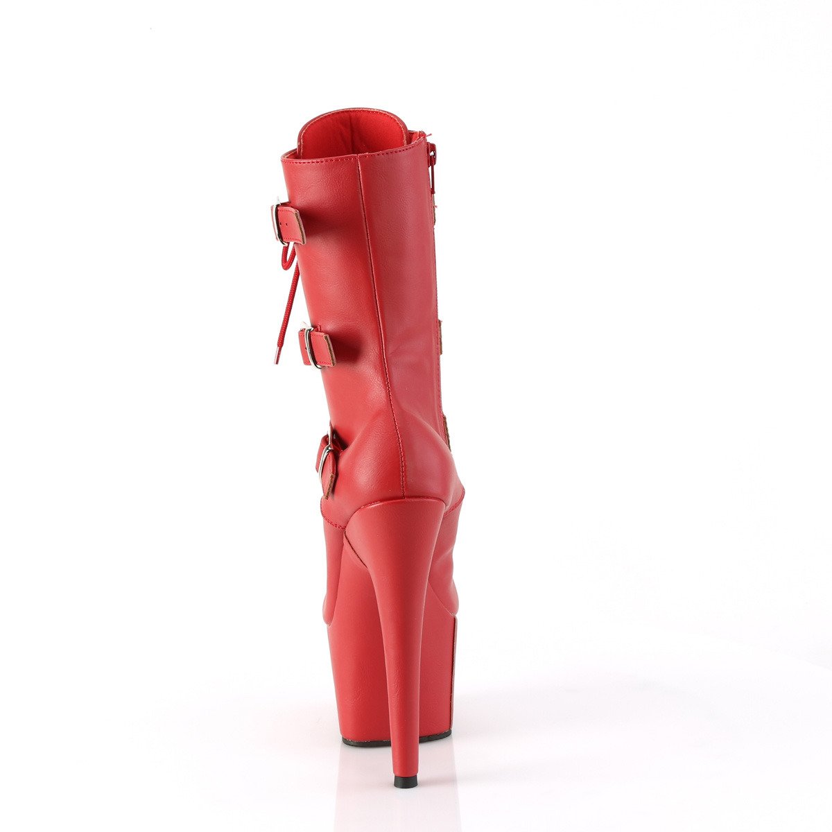 Pleaser Adore-1043 RPU/M - Red High-Platform Ankle Boots