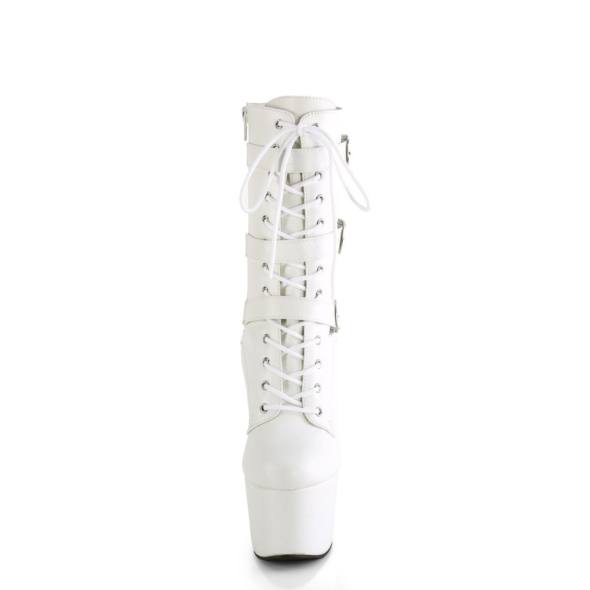 Pleaser Adore-1043 WPU/M - White High-Platform Ankle Boots