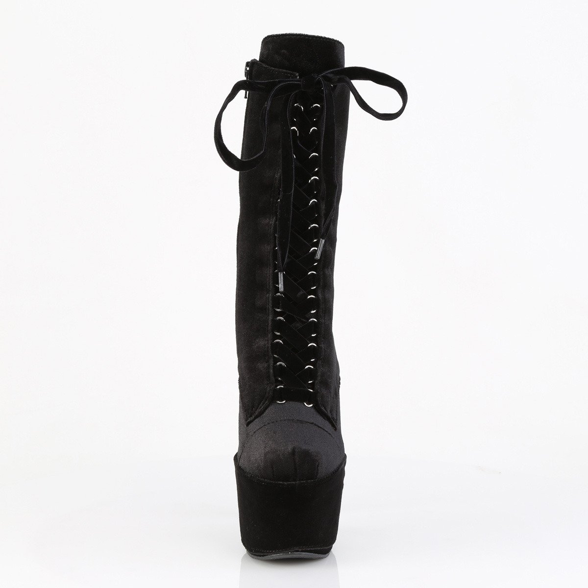 Pleaser Adore-1045VEL B/M - Black High-Platform Ankle Boots