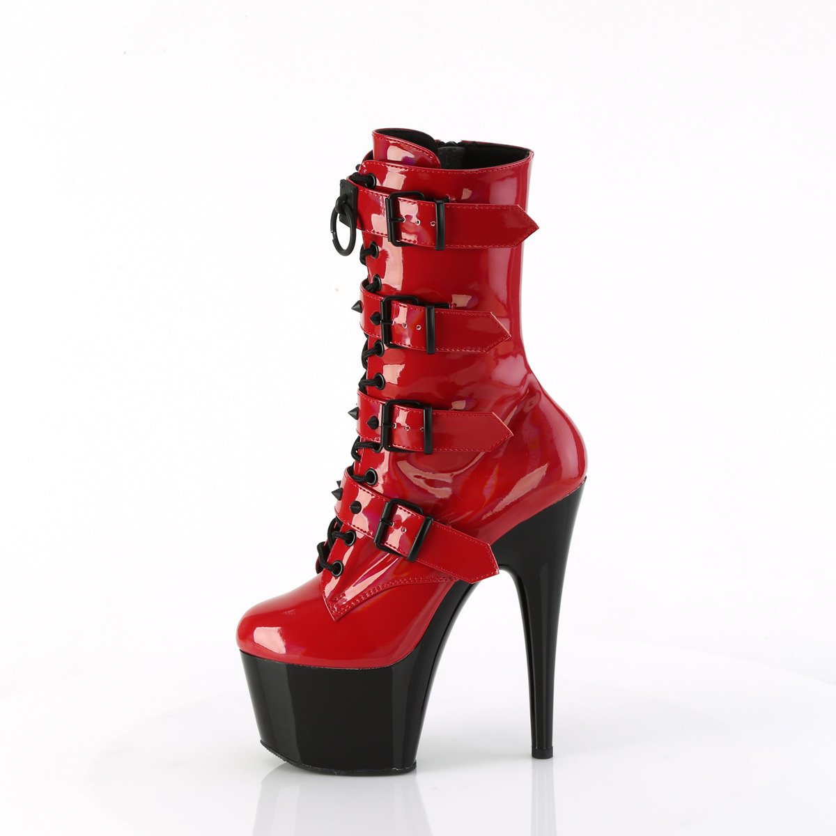Pleaser Adore-1046TT RHG/B - Shiny Red High-Platform Ankle Boots