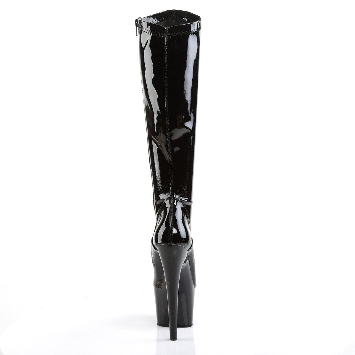 Pleaser Adore-2000 B/M - Shiny Black High-Platform Knee High Boots