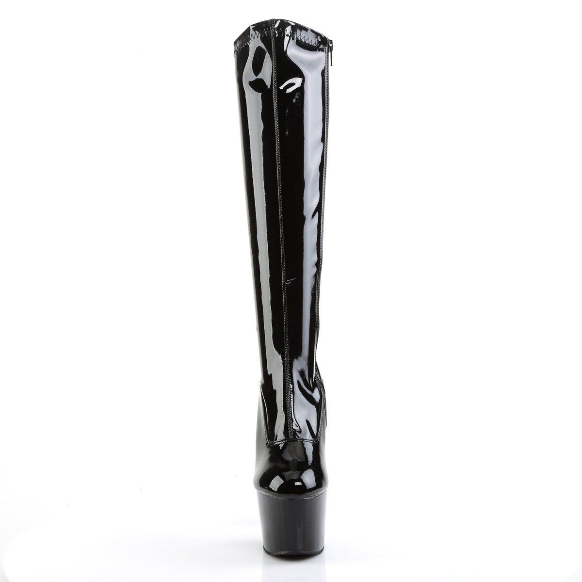 Pleaser Adore-2000 B/M - Shiny Black High-Platform Knee High Boots