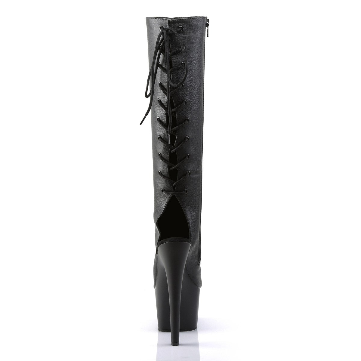Pleaser Adore-2018 BPU/M - Black High-Platform Peep Toe Boots
