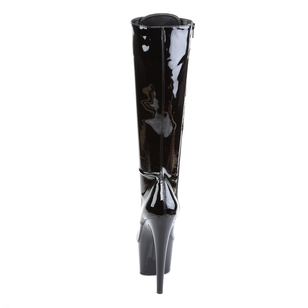 Pleaser Adore-2023 B/M - Shiny Black High-Platform Knee High Boots